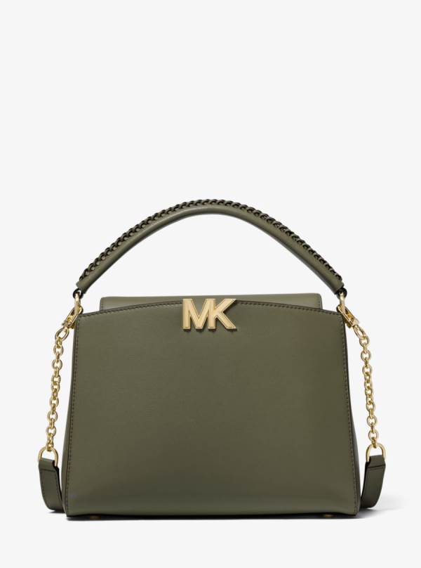 Damske Satchel Taske Michael Kors Karlie Medium Leather Olivovo Zelená - Kabelky Michael Kors Sleva | ZICMF-5436
